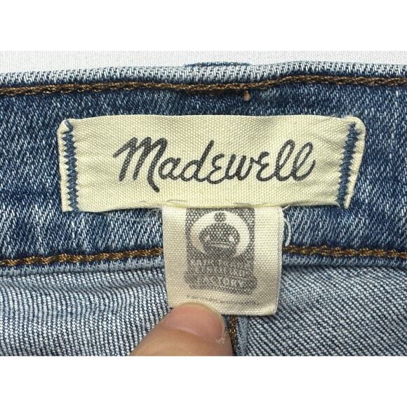 Madewell Women's Mid-Rise Raw Hem Kick Out Blue Denim Jeans - Size 23 (24x26) - Picture 4 of 7